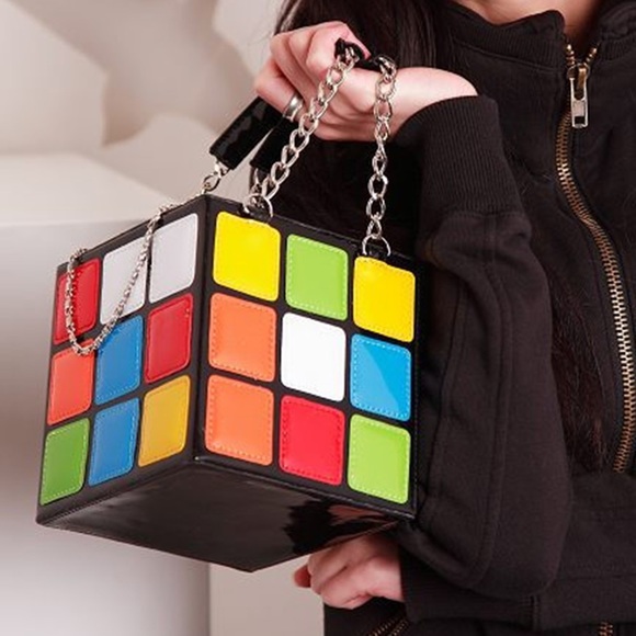 CLERANCE SALE! Rubix cube purse bag 90’s retro game gamer cube - Picture 2 of 10